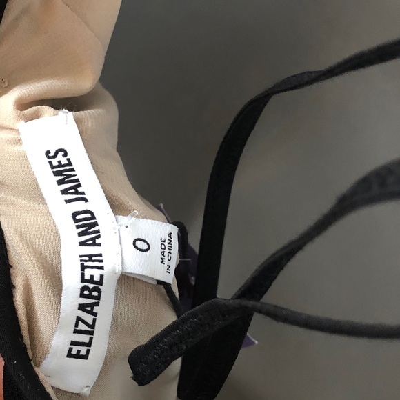 Elizabeth & James Crepe Black/Nude cocktail Dress - Picture 6 of 10